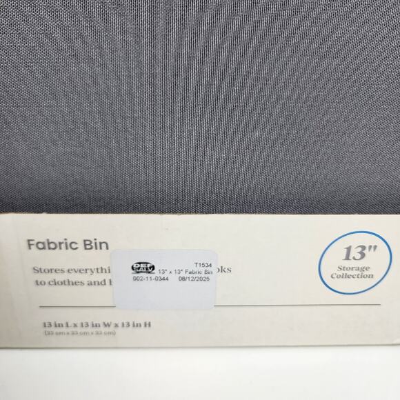 Target Bright Room 13" Dark Gray Fabric Storage Collapsible Cube NEW - Picture 2 of 6